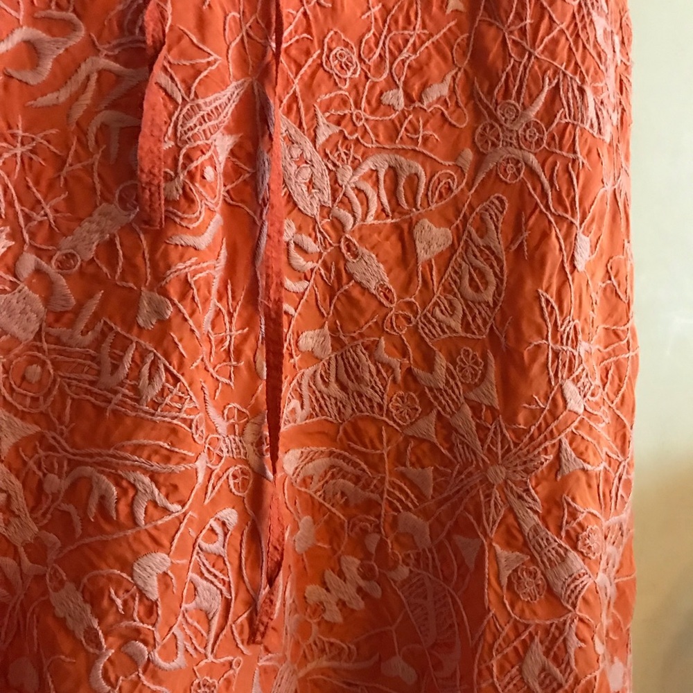 Chan Luu Silk Ballet Embroidered Skirt in Tangerine - Picture 5 of 16